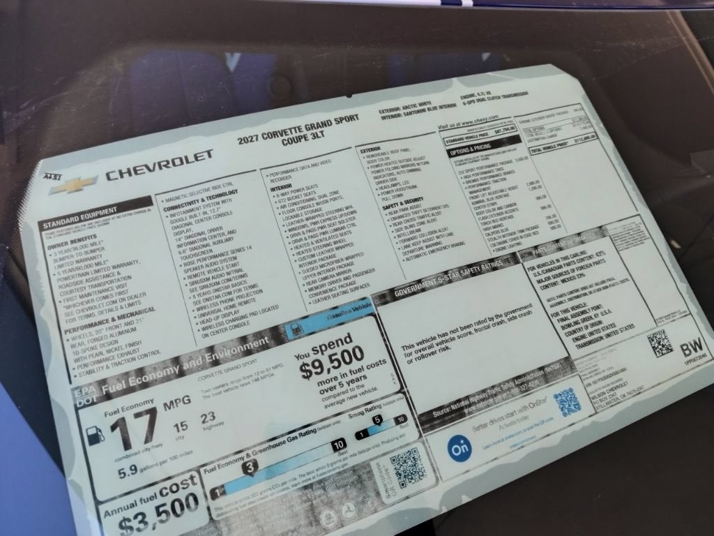 2027 Chevrolet Corvette Grand Sport 3LT